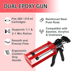 LIGAGEDE 200ml epoxy gun demonstrating 1:1 ratio compatibility