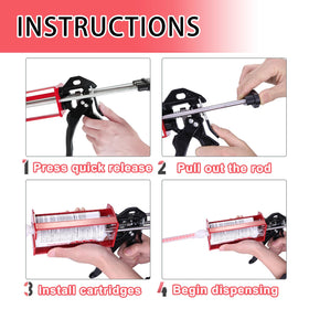 LIGAGEDE 200ml epoxy gun demonstrating 2:1 ratio compatibility