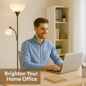 LIGHTACCENTS 72-inch tall lamp fits corners and anchors spaces with a sturdy 12-inch base.