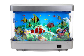 Lightahead sensory aquarium lamp with moving fish creates a calming underwater scene.