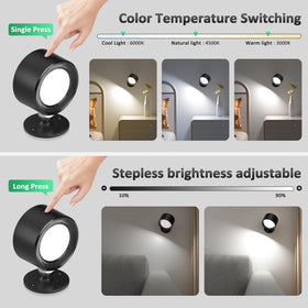 Lightbiz 360° rotation magnetic ball allows flexible bedside lighting.