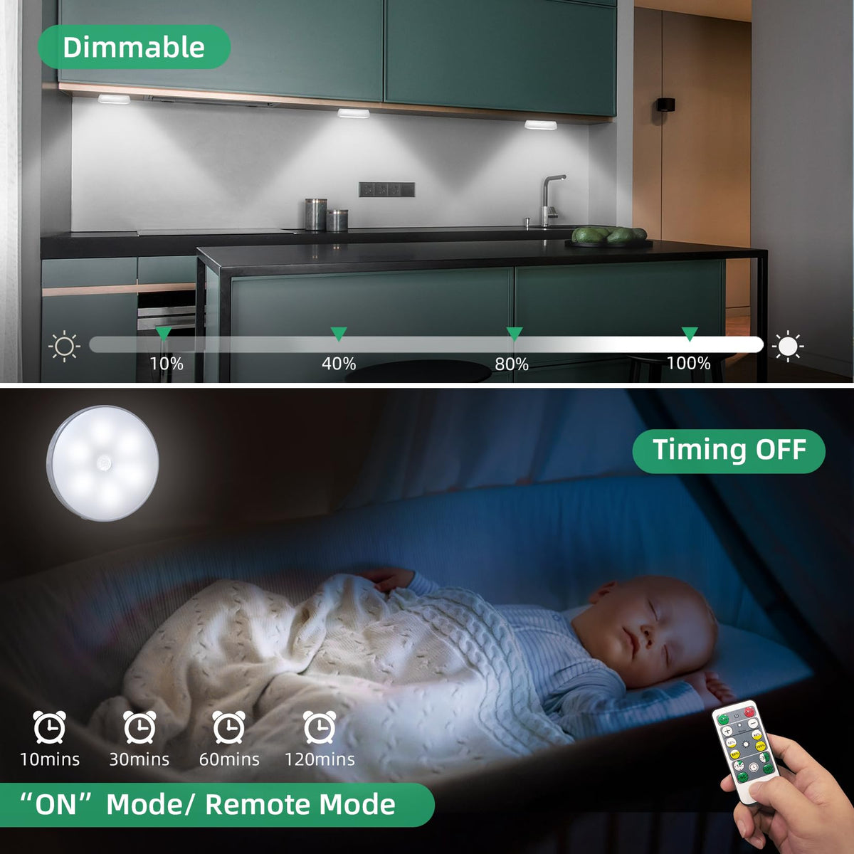 Lightbiz dimmable brightness levels provide tailored night lighting for rooms.