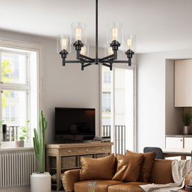 LIGHTDAMY bedroom chandelier in black offers a cozy, refined atmosphere.