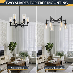 LIGHTDAMY living room chandelier adds sophisticated ambience for gatherings.
