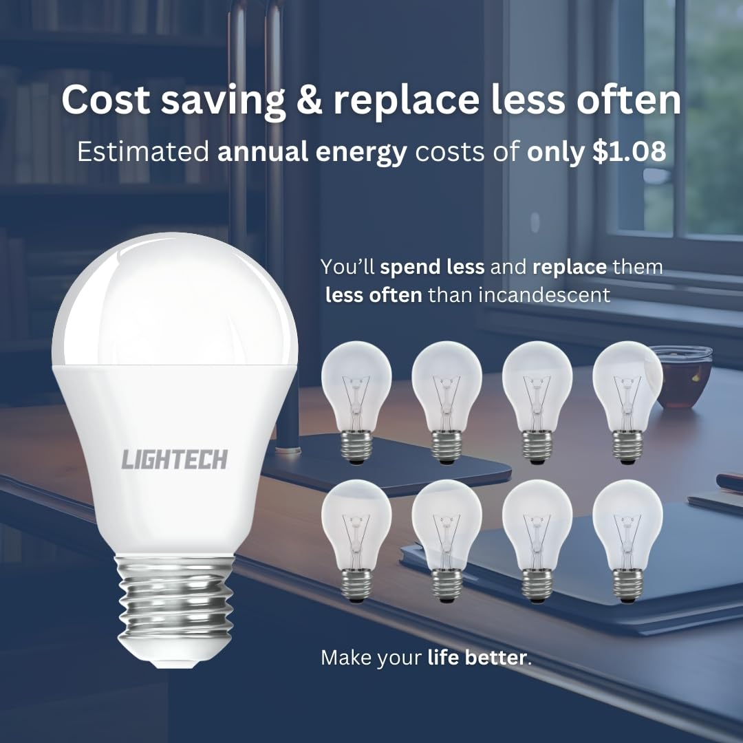 Lightech A19 LED bulb with universal E26 base for fixtures.