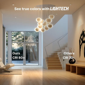 Lightech A19 LED bulb for kitchen with bright soft white illumination.