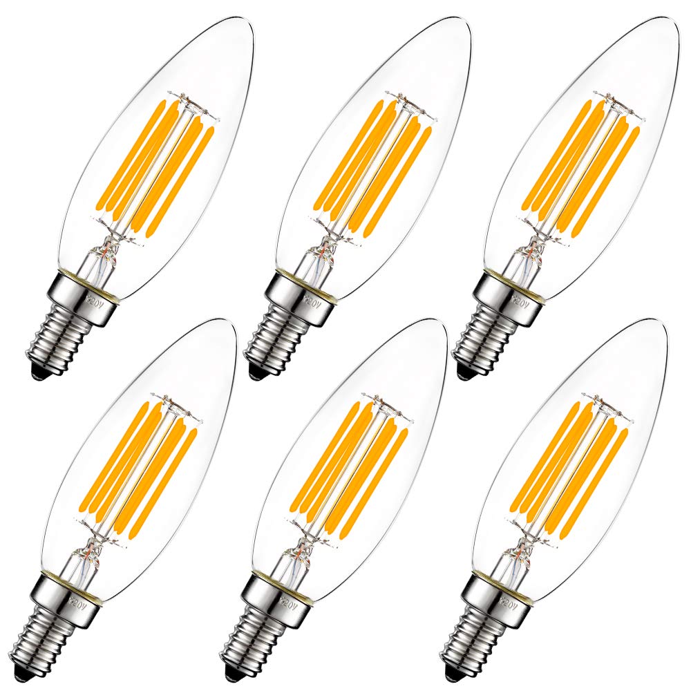 LiteHistory dimmable B10 bulb 60W equivalent for chandeliers and fans