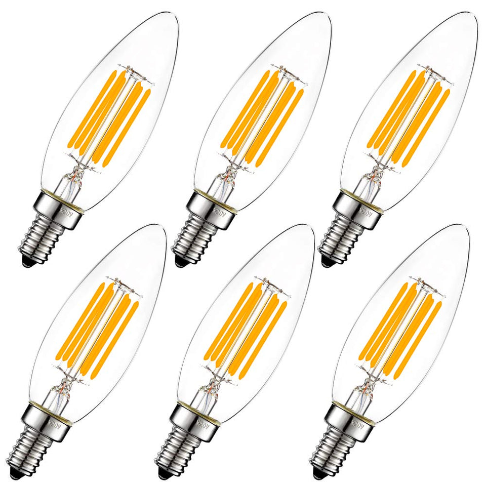 LiteHistory dimmable B10 bulb 60W equivalent for chandeliers and fans