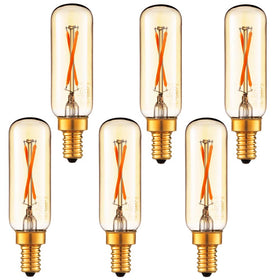 LiteHistory dimmable T6 LED bulb with amber 2200K glow for cozy spaces.