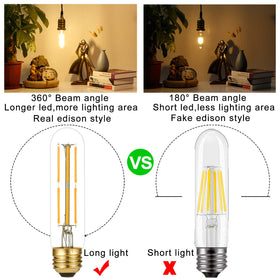 LiteHistory warm white 2700K bulb delivers cozy ambiance in rustic pendant lighting.