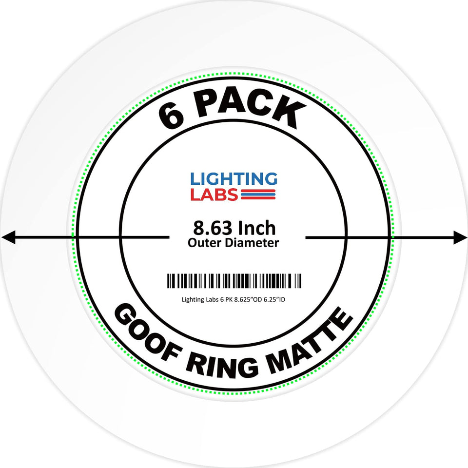 Lighting Labs goof trim ring outer diameter view shows 8.6-inch size for precise fit