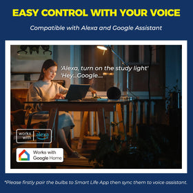 Lightinginside E12 smart bulb displaying vibrant RGB colors for mood lighting.