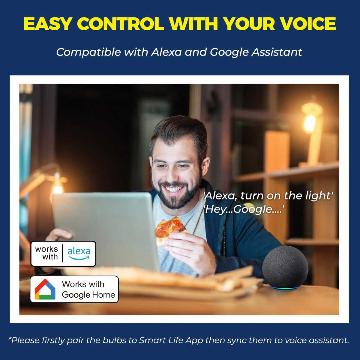 Lightinginside E12 bulbs work with Alexa and Google Assistant for hands-free control.