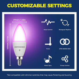 Lightinginside E12 bulbs with Bluetooth backup ensure local control when Wi‑Fi drops.