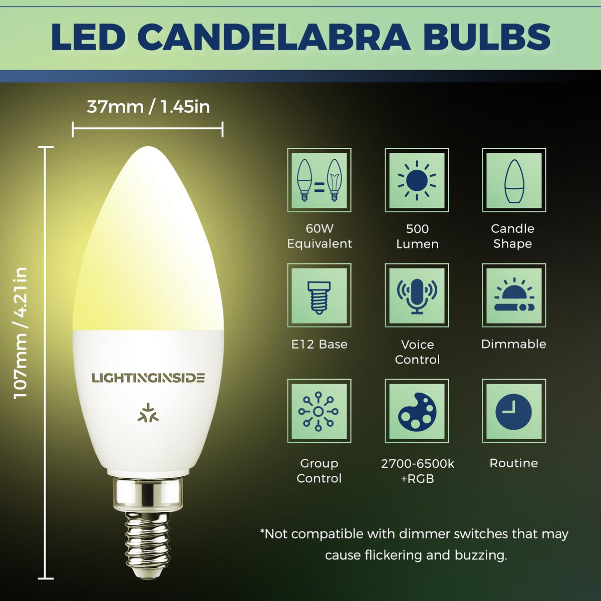 Lightinginside Matter long-life LEDs with up to 25,000 hours useful lighting