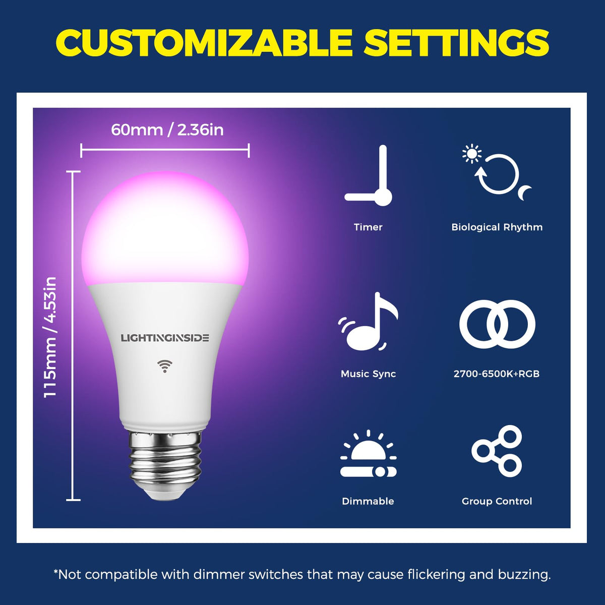 Lightinginside energy-saving 11W bulbs reduce power usage