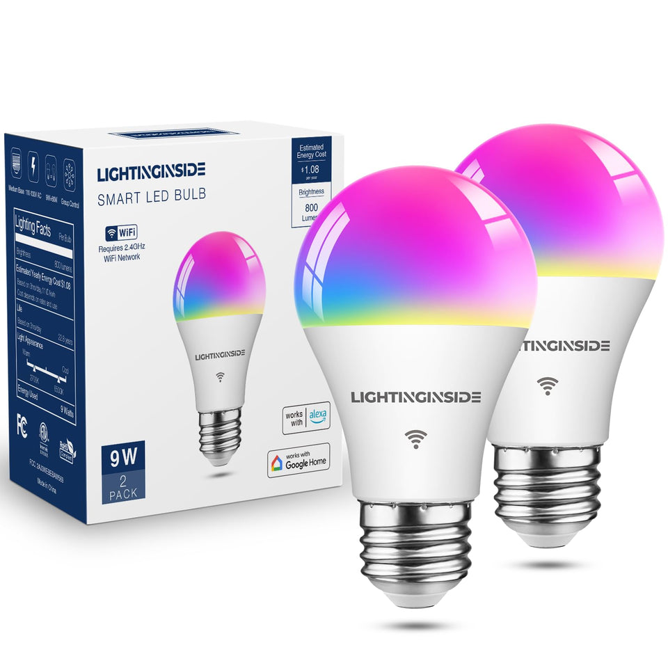Lightinginside Smart Light Bulbs showing quick WiFi setup for Alexa control.