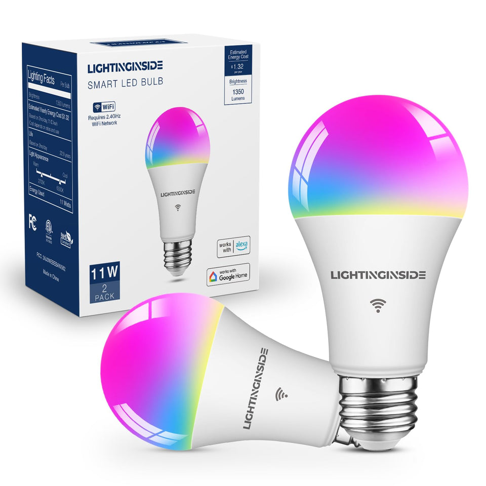 Lightinginside smart light bulb delivers 1350 lumens for bright, even illumination.