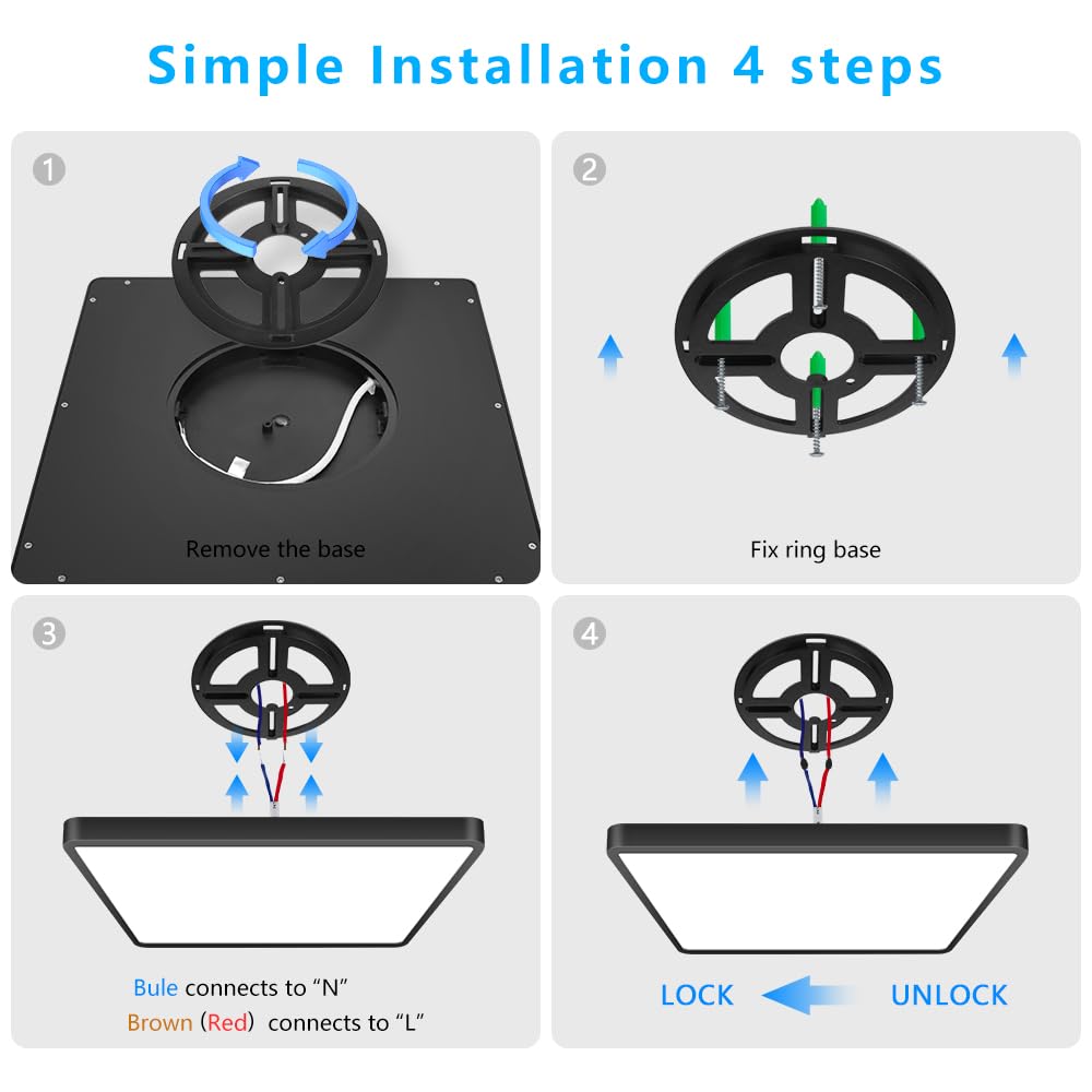 LightingWill 5000K daylight ceiling light delivers bright, even illumination