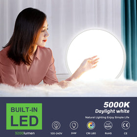 LightingWill 12-inch LED flush mount emits daylight 5000K for bright kitchen tasks.