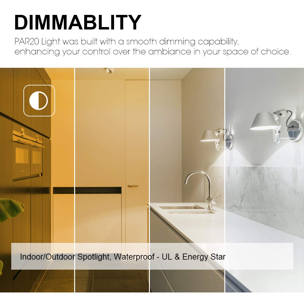 LightingWill six-pack par20 bulbs ideal for quick upgrades and uniform lighting.
