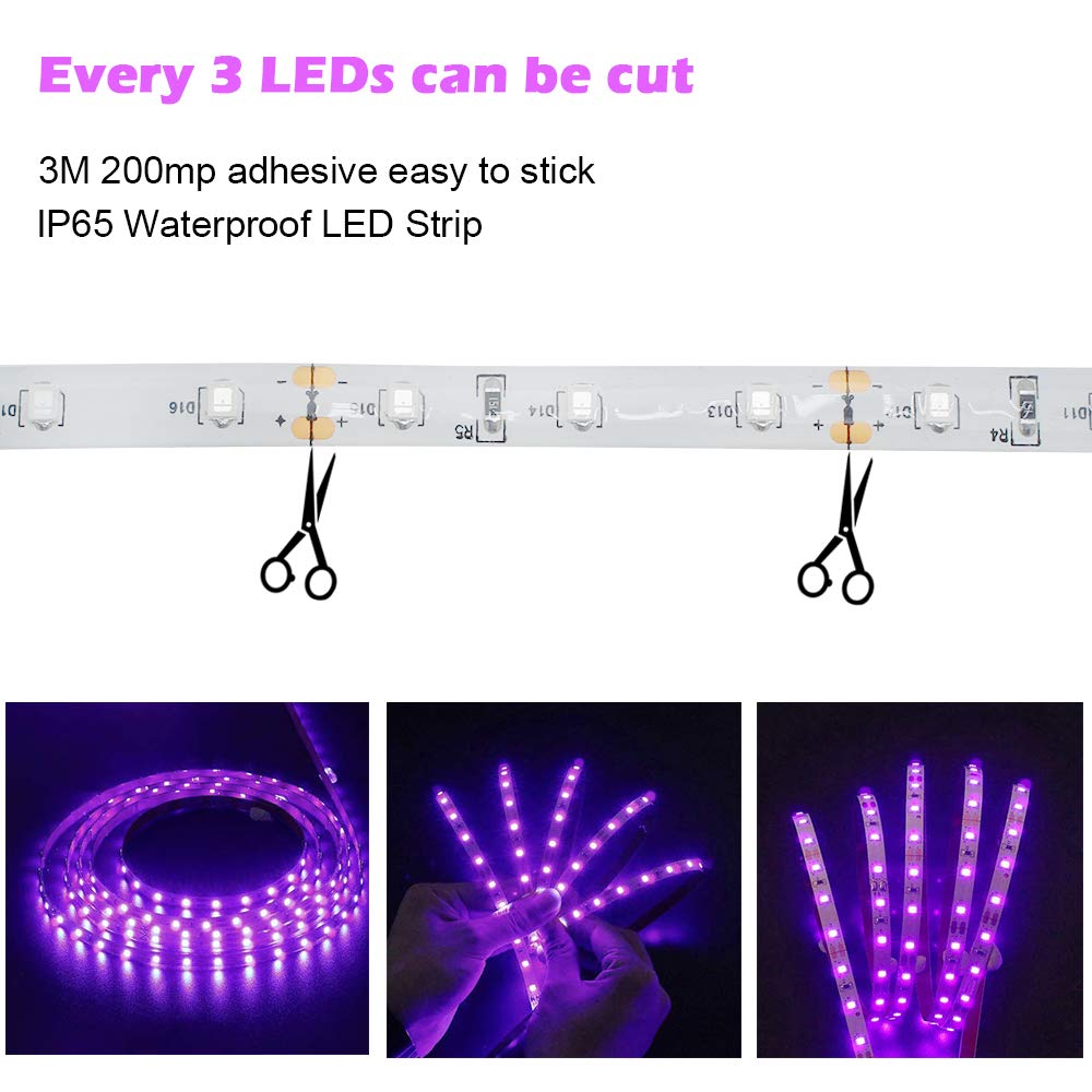 LightingWill UV strip accents bar decor with purple-blue glow