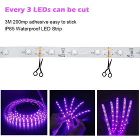 LightingWill UV strip accents bar decor with purple-blue glow