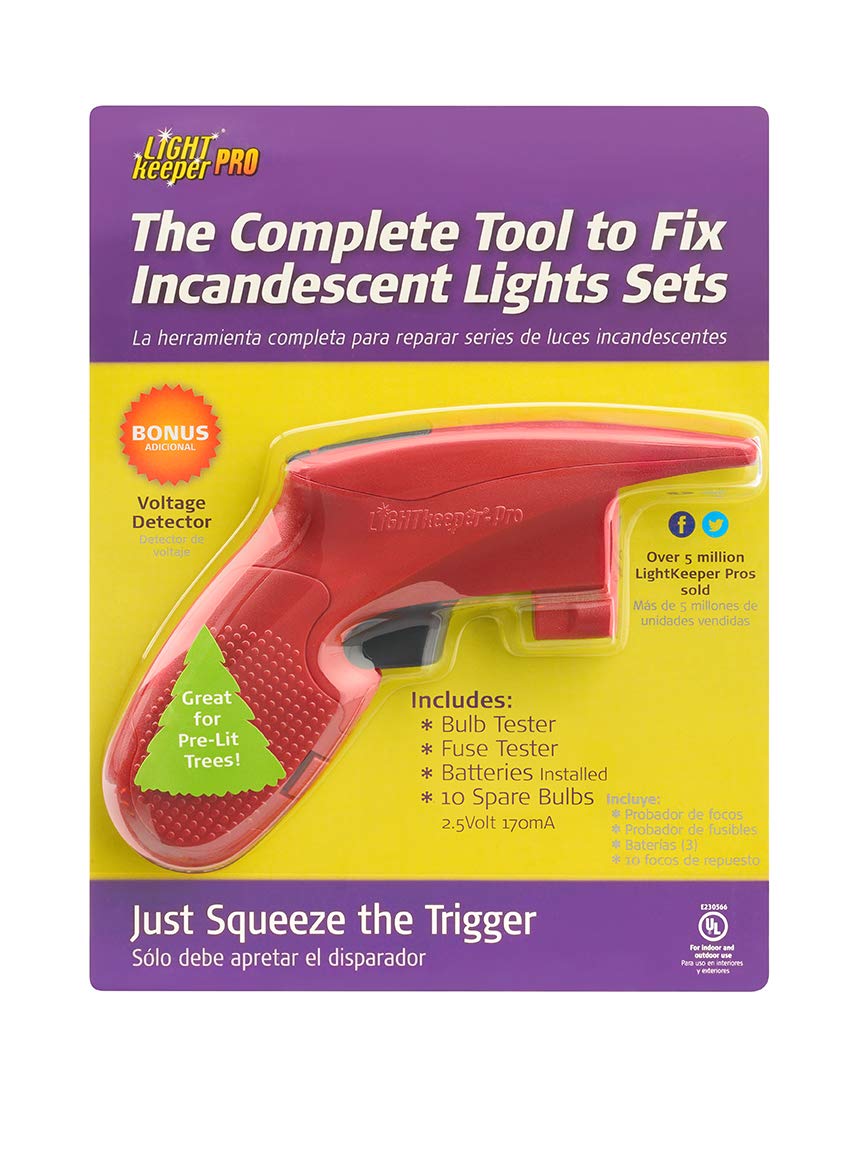 LightKeeper Pro quick fix tool repairing incandescent string for fast, reliable holiday lighting.