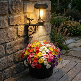 Lightkeeys solar planter light dual-sided glow enhances outdoor ambiance.