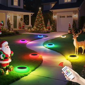 Lightonight remote-controlled solar path lights brighten walkways with color options