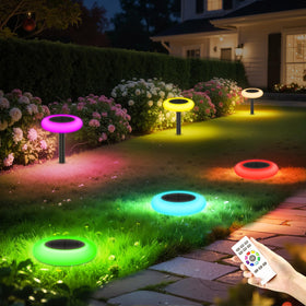 Lightonight color-changing solar lights with remote illuminate vibrant garden paths