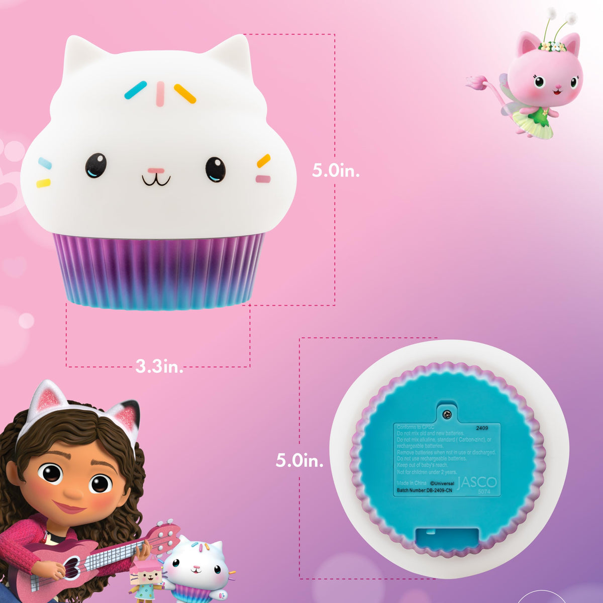 Soft silicone squishy design doubles as a decorative light.