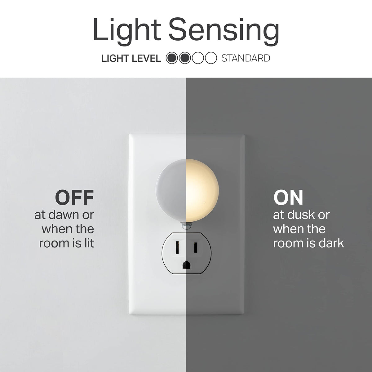 Lights by Night Glow Dot night light with dusk-to-dawn sensor for auto operation.