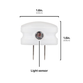 Lights by Night Glow Dot night light emits soft illumination in bathrooms.