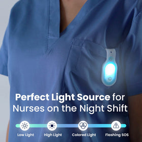 Lightsflo ClipGlow magnetic clip keeps the light secure during movement.