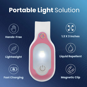 Lightsflo Clipglow magnetic clip securing badge during rounds