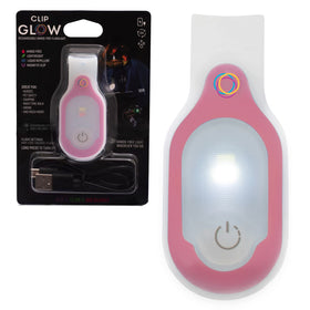 Lightsflo Clipglow nurse light pink on badge for hands-free care