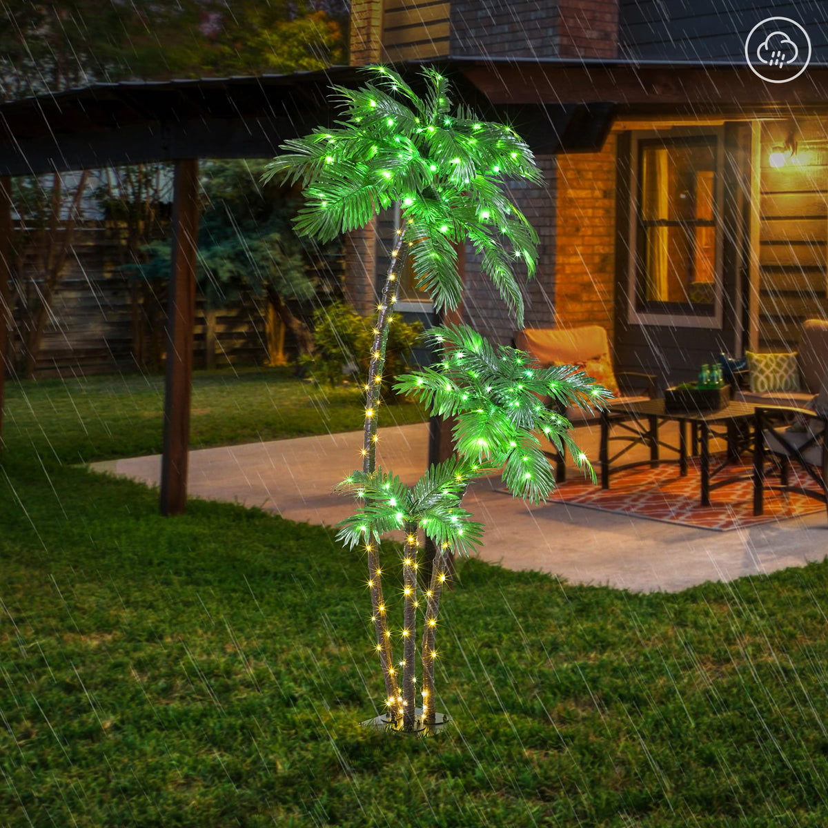 Lightshare sturdy base and stakes ensure stable outdoor setup.