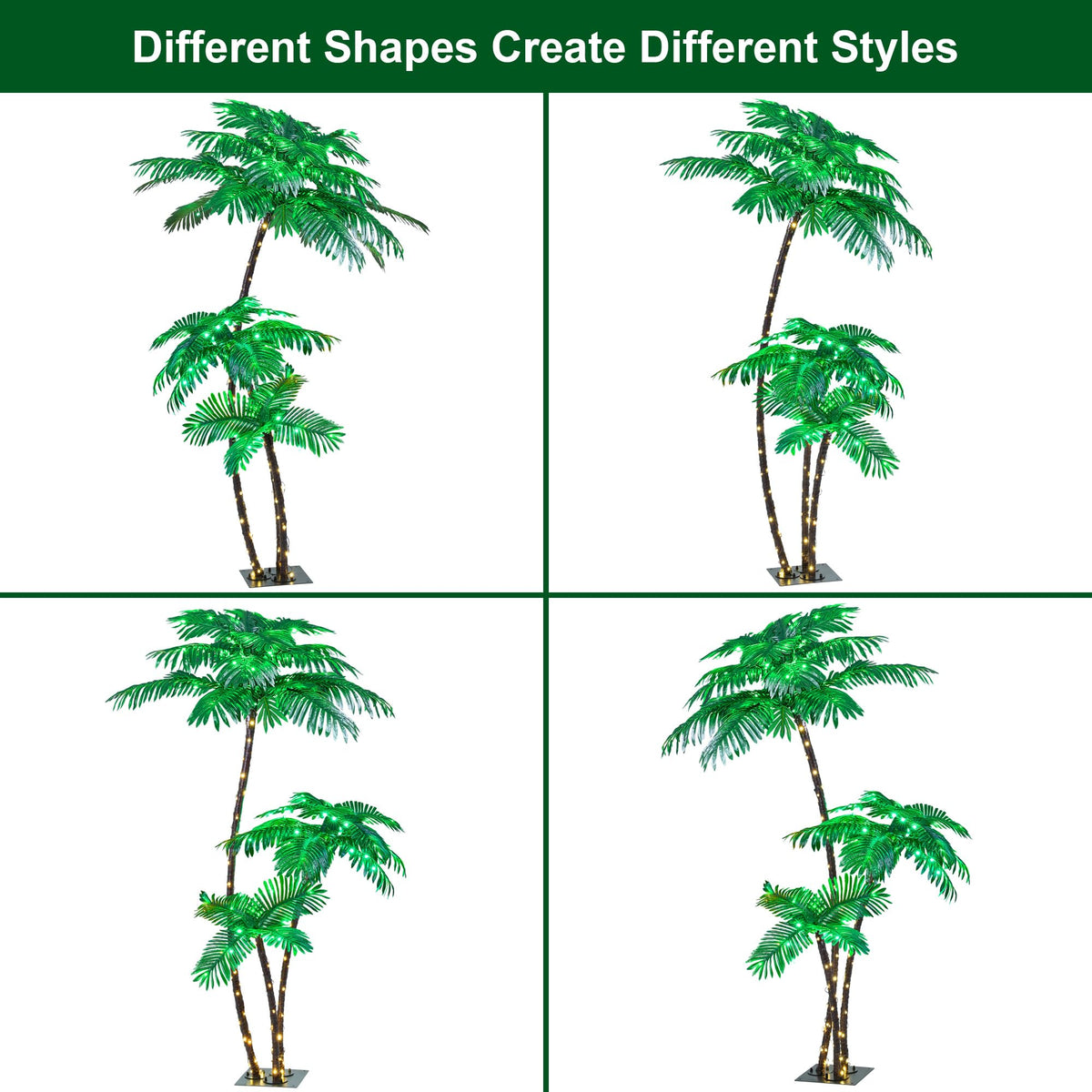 Lightshare palm leaves detail adds tropical realism for indoor decor.