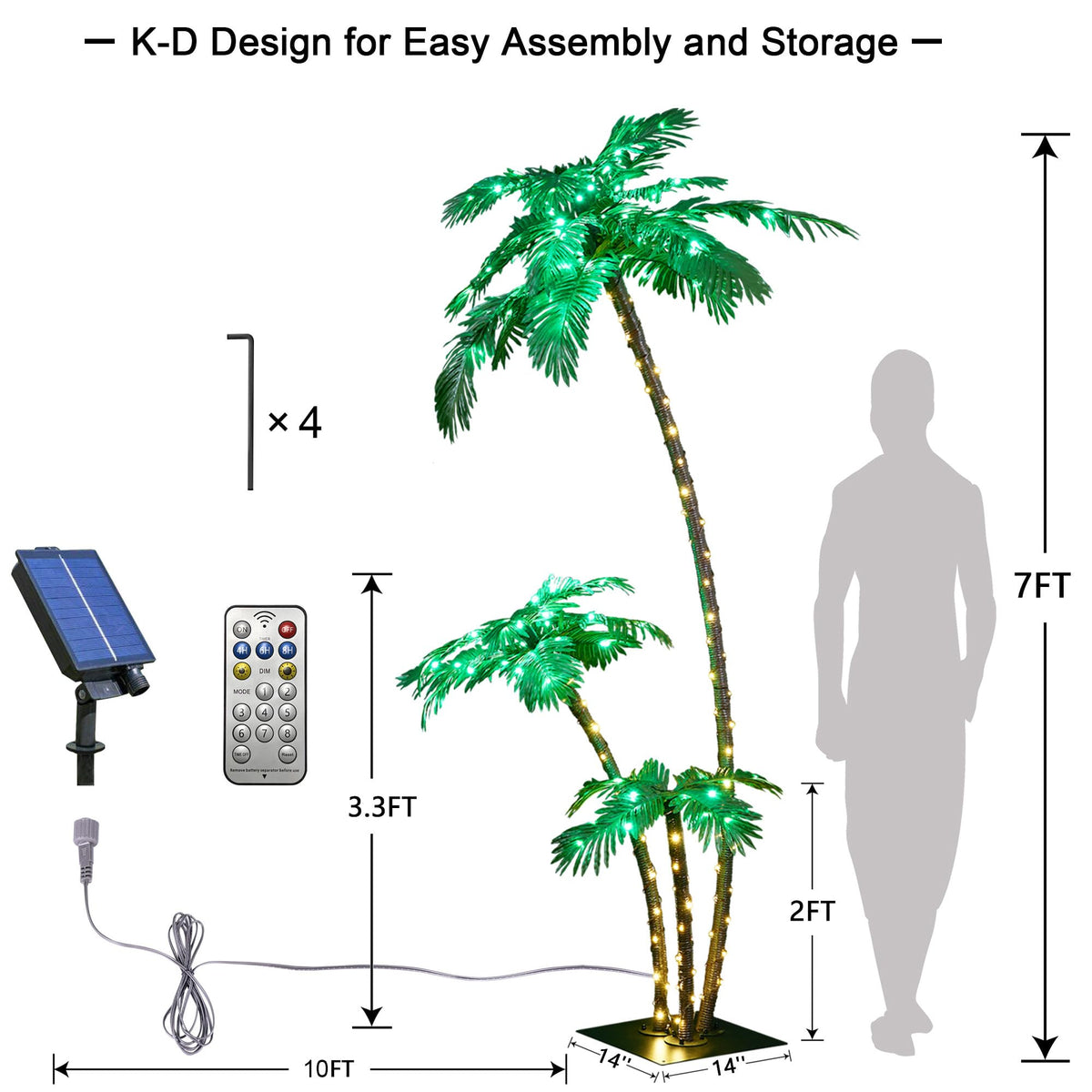 LIGHTSHARE sturdy base with four stakes ensures stable setup.