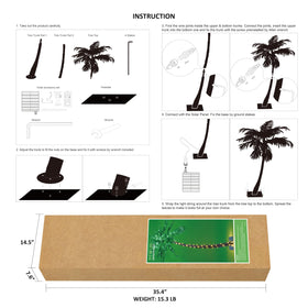 Lightshare palm tree base and stakes ensure stable setup.