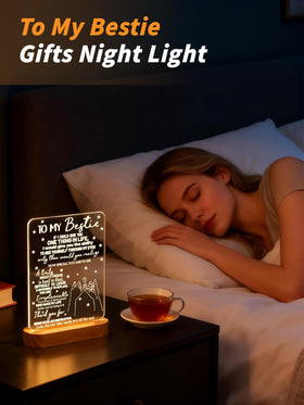 Lightzz to My Bestie acrylic sheet front displays heartfelt message