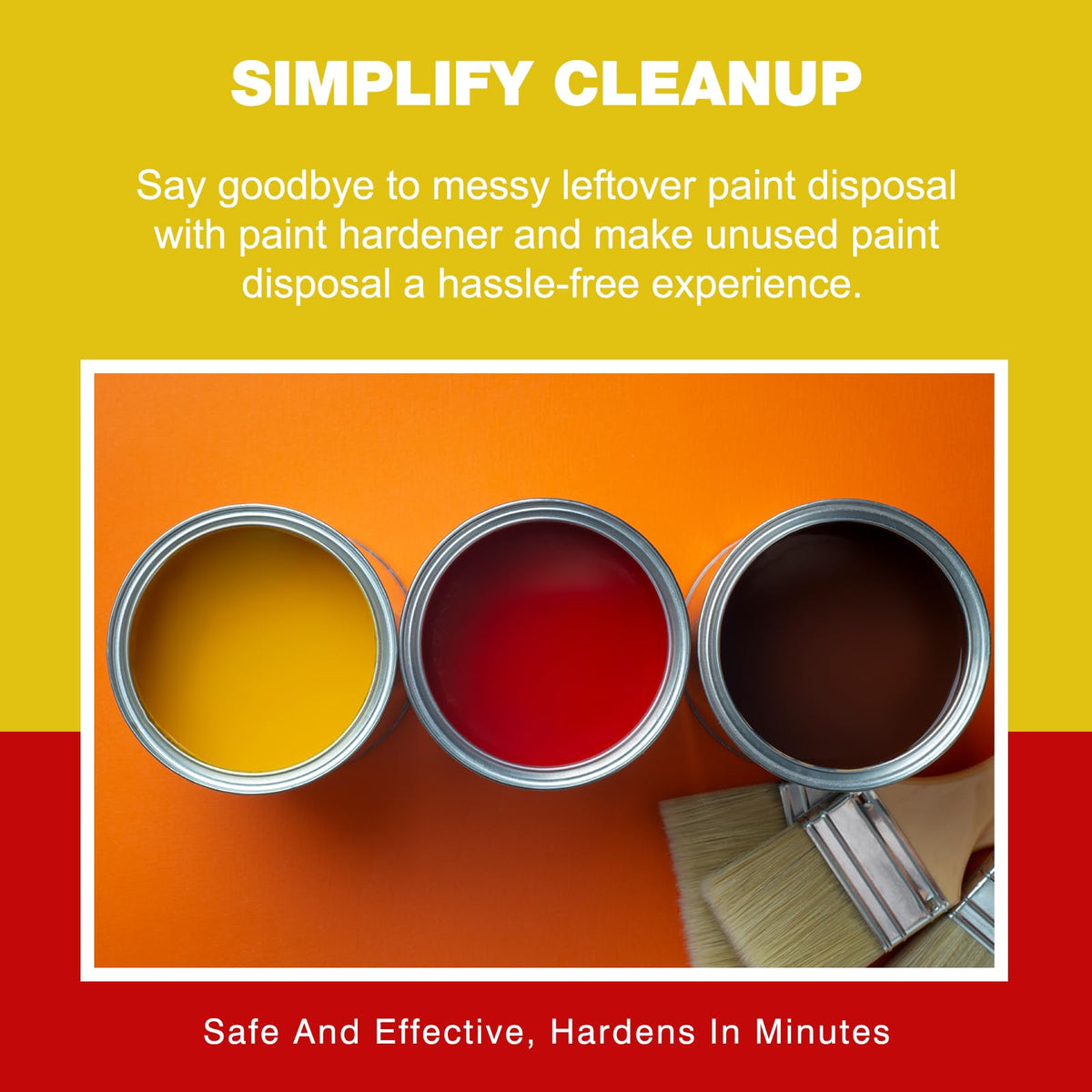 LIIZOUSUDA leftover paint being treated in a can for safer disposal.