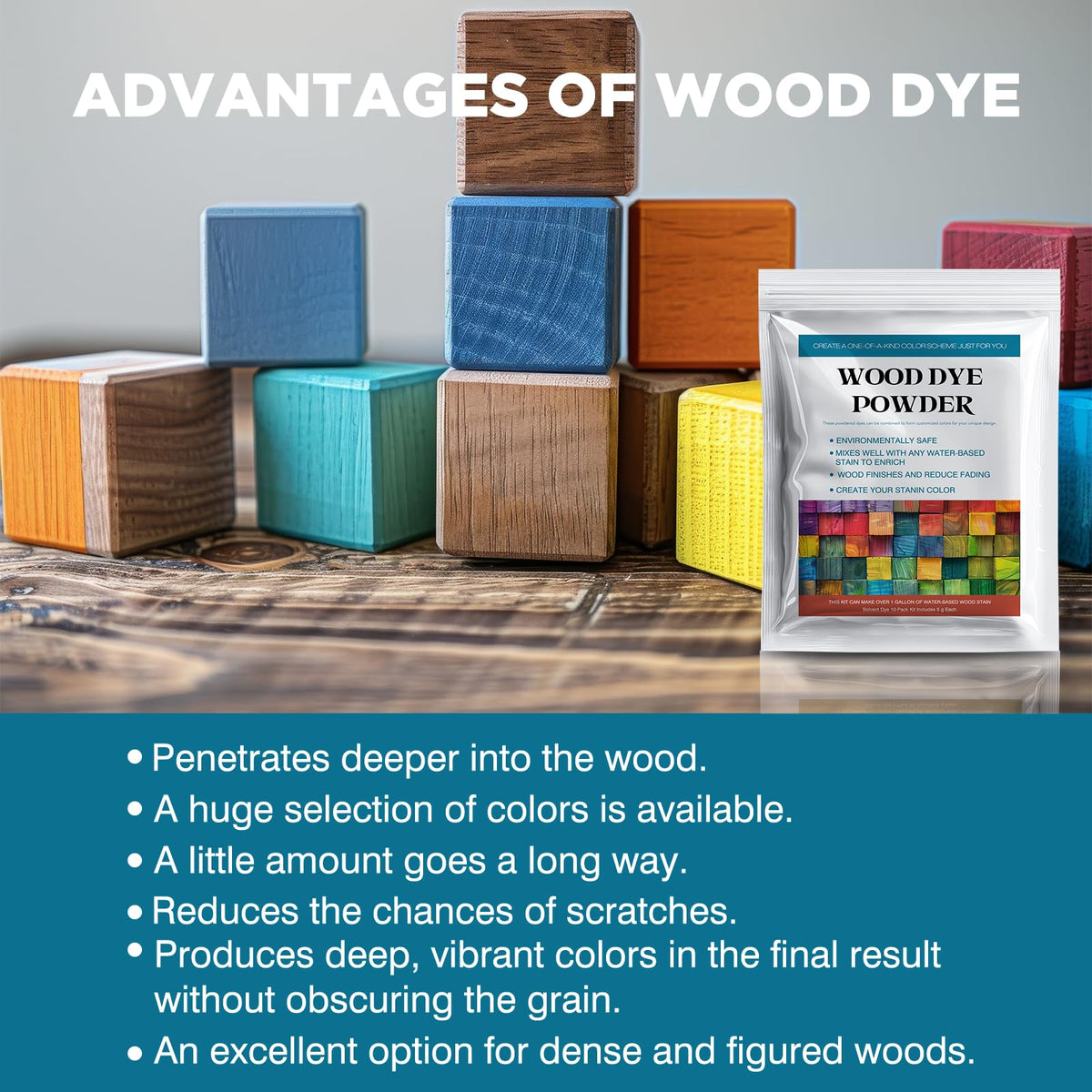 LIIZOUSUDA red dye powder for wood provides vibrant accents and contrasts