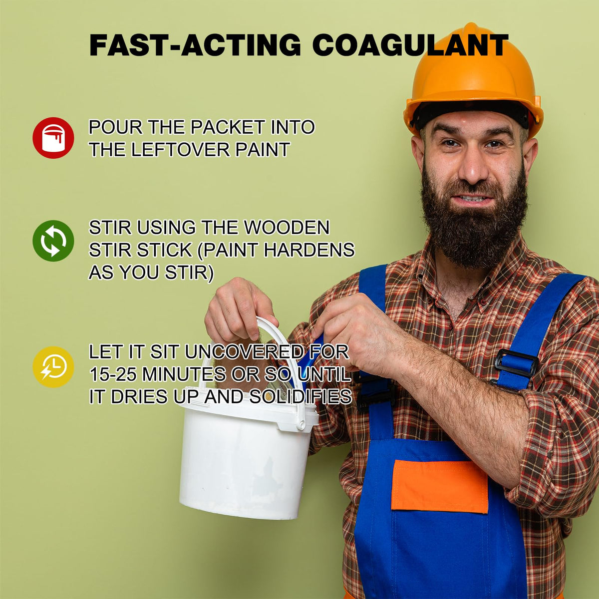 LIIZOUSUDA thickened paint solidifies within minutes for disposal