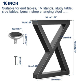 Likapop black finish desk legs provide robust support for modern furniture projects