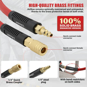 Likeem 50ft inner-diameter 3/8-inch hose highlights airflow capacity