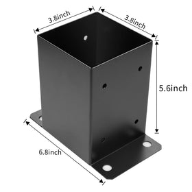 Likeem deck post base 4pc on concrete supports sturdy railing setups.