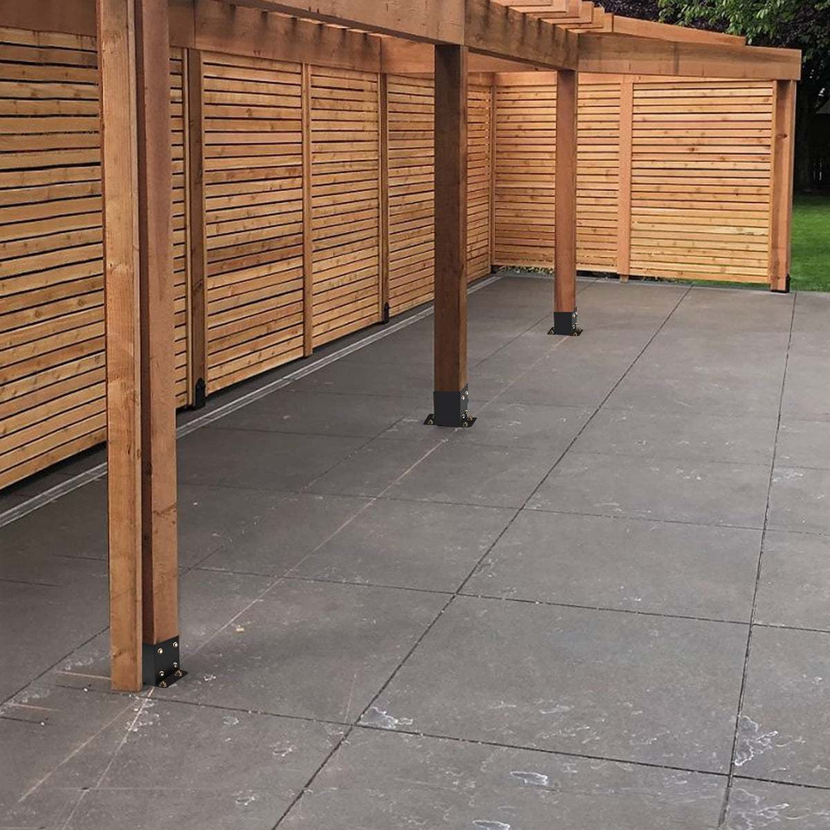 Likeem multi-use post base for versatile outdoor projects.