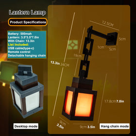 LIKEGOR Pixelated Lantern remote control simplifies brightness and color changes.